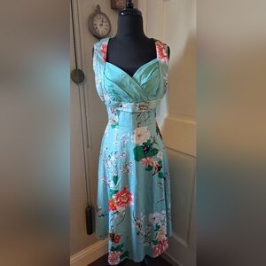 Vintage/ Retro Style Blue Floral Dess